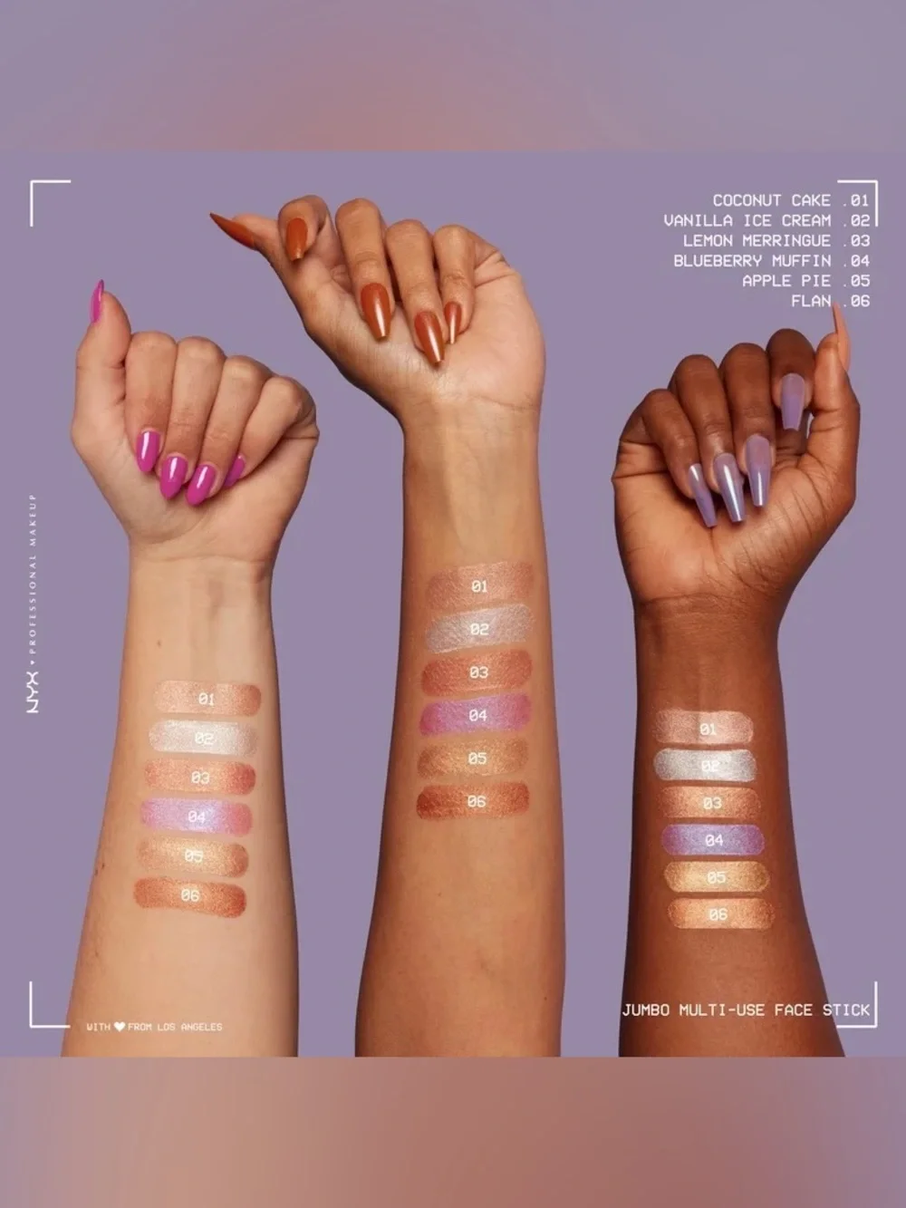 NYX Jumbo Multi-Use Face Stick Highlighter - Flan, NEW